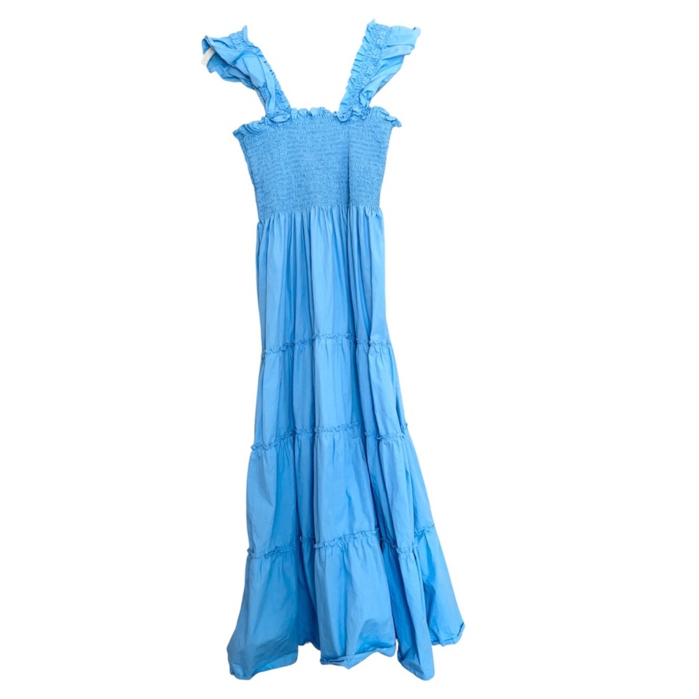 Quince 100% Organic Cotton Poplin Smocked Midi Dress - Picture 2 of 5